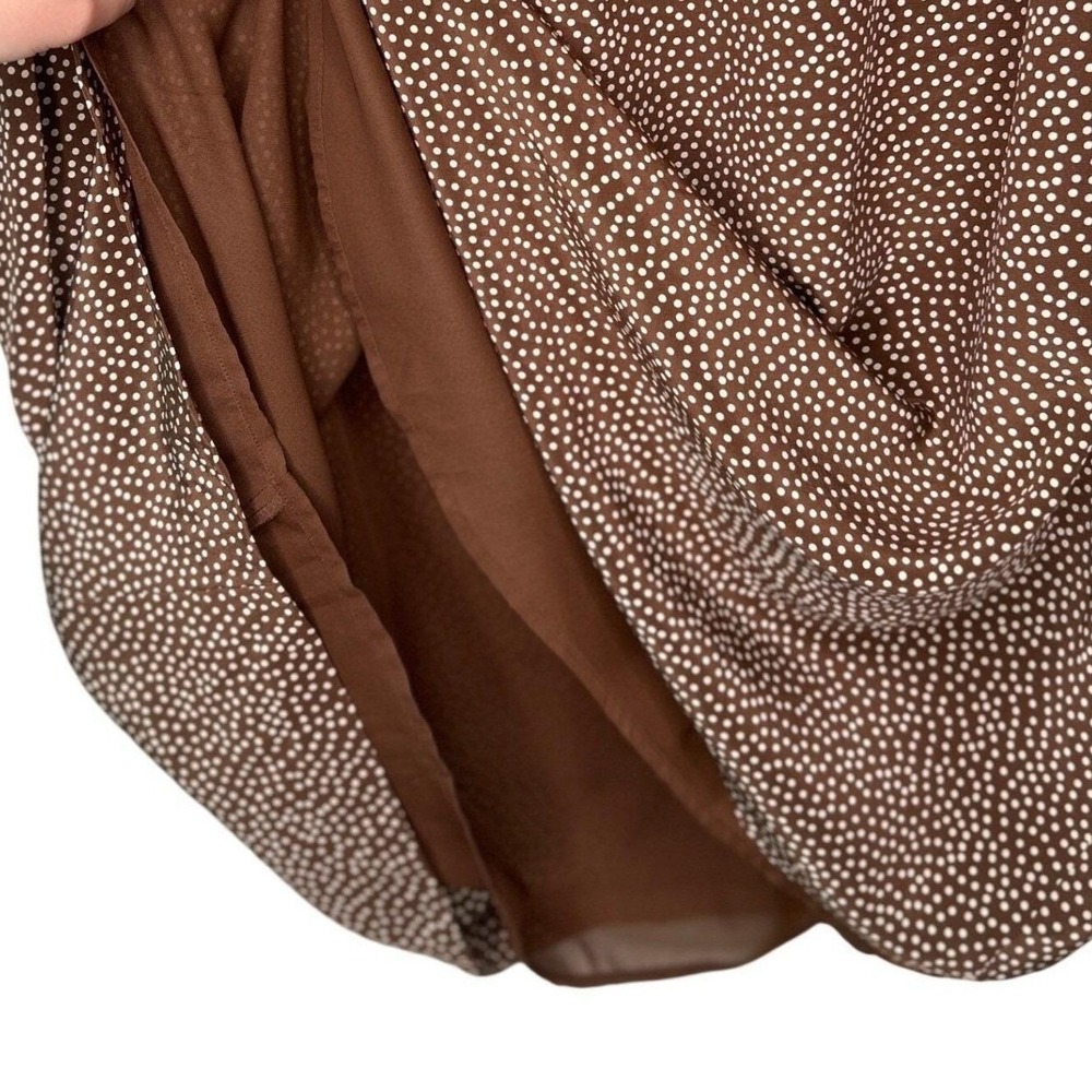 Vintage Pendleton Plus Silk Midi Skirt 22W Brown Polka Dot 90s Secretary Fall - Picture 10 of 13